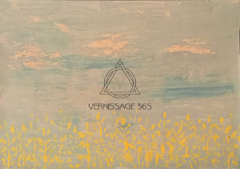 желтая пшеница, летнее небо - Vernissage 365. Art Store