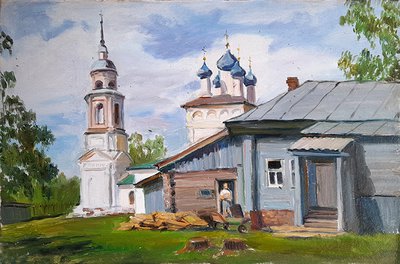 Храм в с.Новоспаском Ивановской области (этюд)
