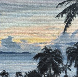 Морской пейзаж с пальмами