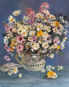 Натюрморт с ромашками