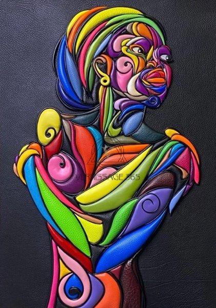 Картина из кожи « Химба»