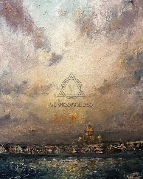 Этюд набережной с Невы. Петербург.