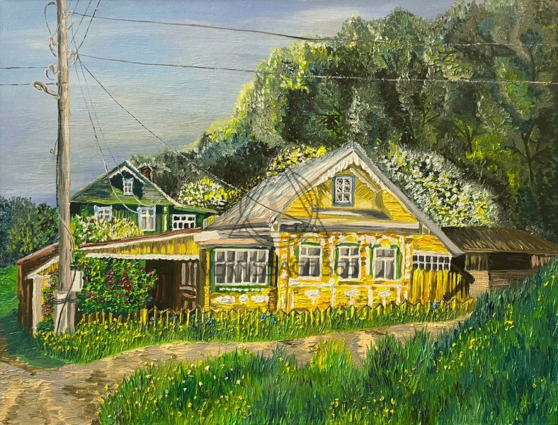 Пейзаж с желтым домом