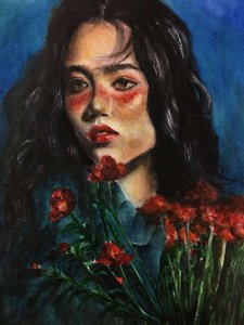 Девушка с цветами