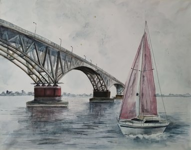 Мост через Волгу Саратов-Энгельс