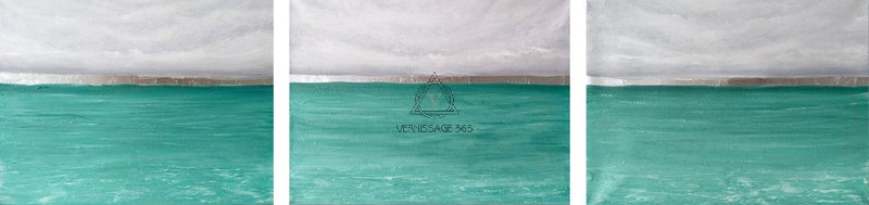 Картина триптих "Бирюзовый"