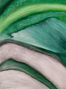 Зеленая абстрактная картина маслом