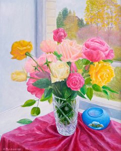 Розы на окне