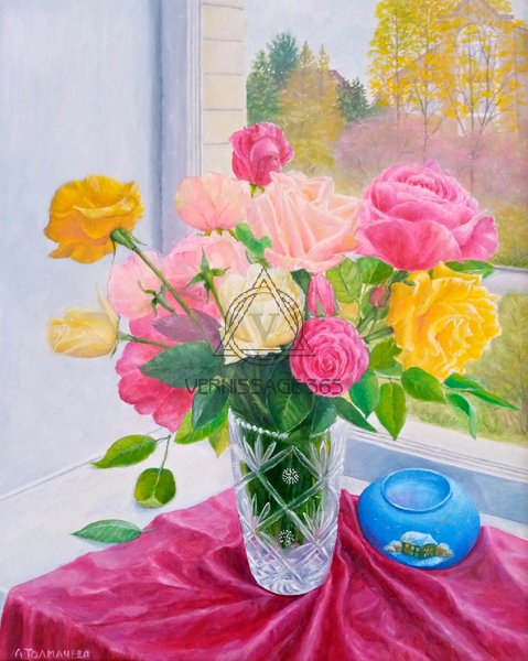 Розы на окне