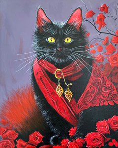 Кот в красном