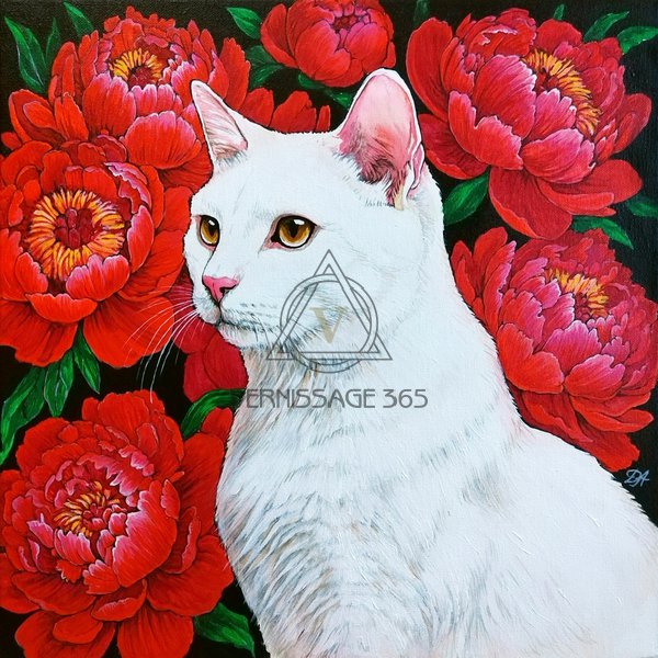 Белая кошка