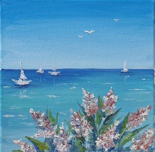 Море. Чайки. Паруса.