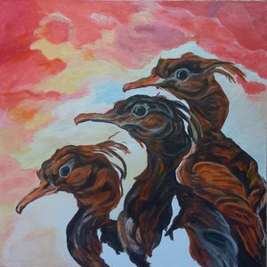 Мальчики-крохали.Закат.