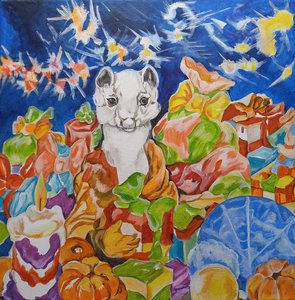 Зимний Горностай раздает подарки