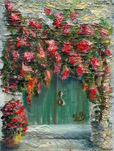 Дверь с цветами из серии "Средиземноморье"