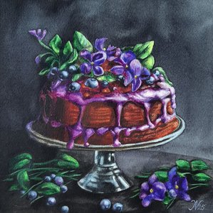 Натюрморт с фиалками