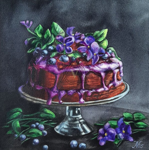 Натюрморт с фиалками