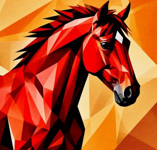 Красный ( огненный ) конь .