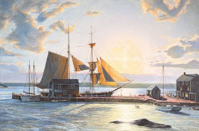 Копия картины Джона Стобарта «Закат над рекой Вестпорт в 1862 году».