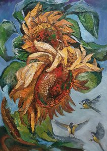 Ветер. Подсолнухи