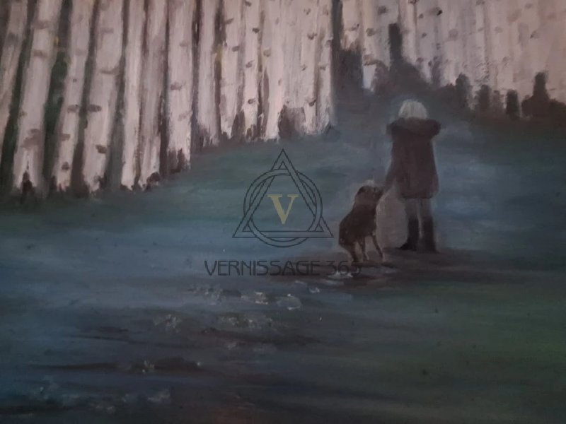 Прогулка  с собакой по березовой роще.