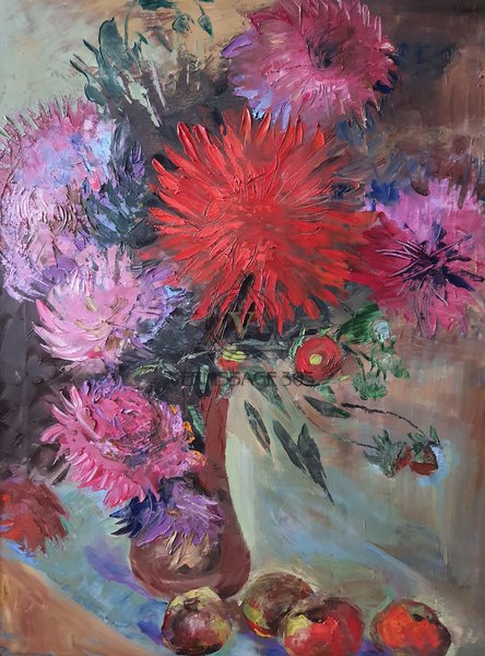 Натюрморт с георгинами