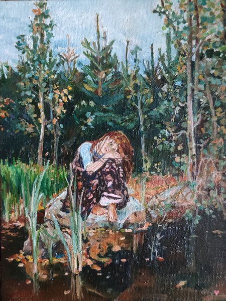 Реплика картины В.Васнецова "Алёнушка"