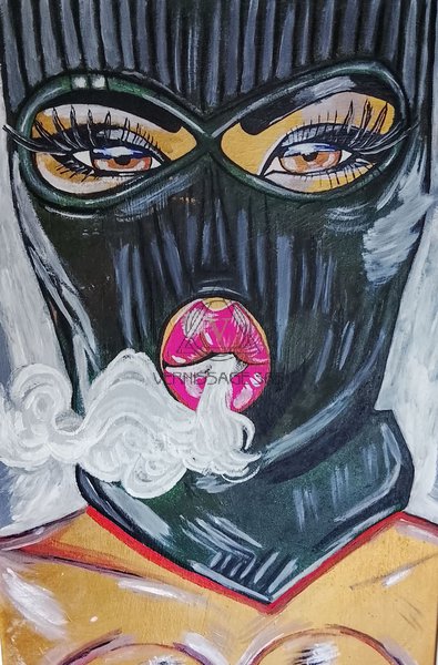 Декоративный портрет современная стилизация .холст масло