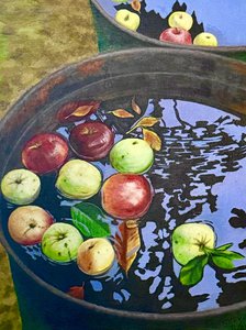 Яблоки в бочке