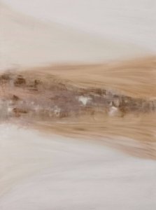 Бежевая абстрактная картина маслом на холсте