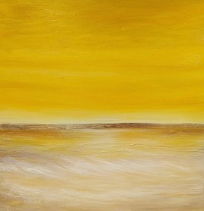 Янтарный пейзаж маслом