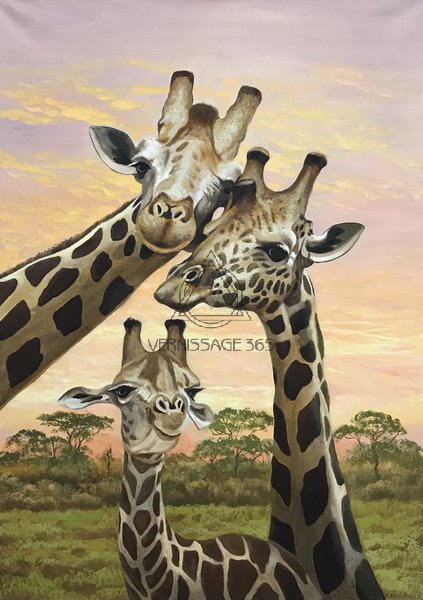 Картина "Семья жирафов"