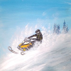 Крутой спуск Ski Doo