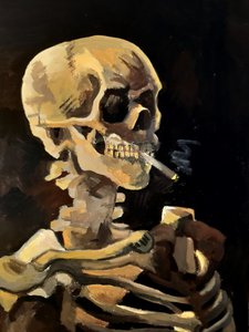 Копия Винсента Ван Гога  "Череп с сигаретой"