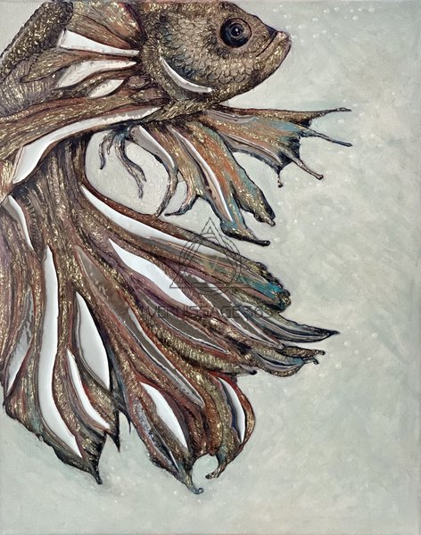 Текстурная картина "Рыбка"