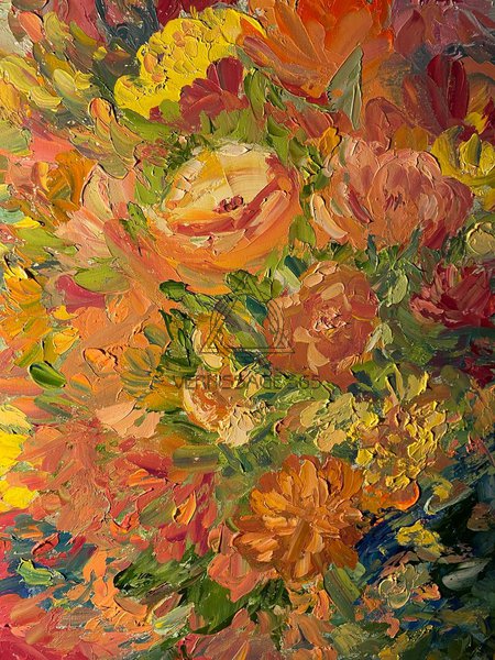 Картина маслом, картина с цветами