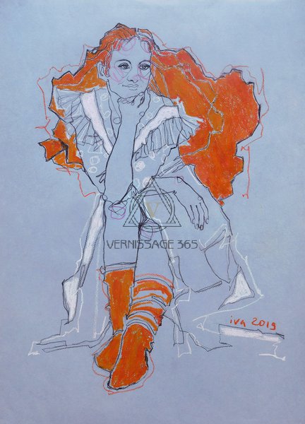 Танцовщица на голубом