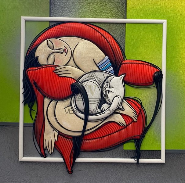 Картина из кожи « Ловцы снов»