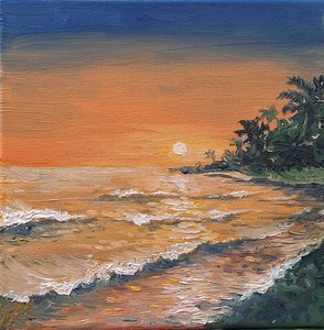 Закат на море