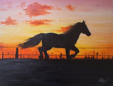 Лошадь на закате