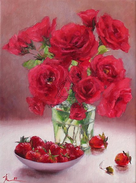 Красные  розы