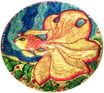 Настенная тарелка "Золотая рыбка"