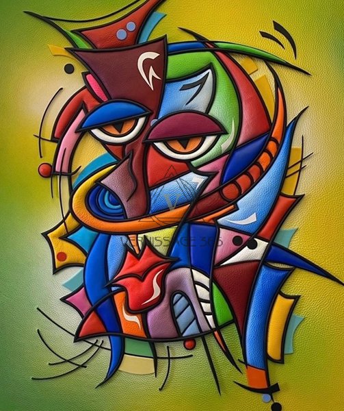 Картина из кожи « Стрит-Арт»