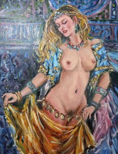 Танцовщица. Девушка с золотой вуалью.