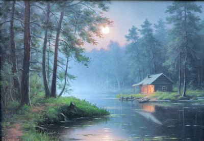 Пейзаж с луной