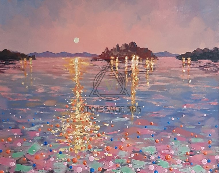 Закат на озере