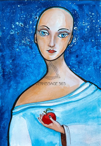 Девушка с яблоком