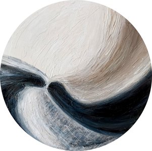 Бежево-черная абстракция маслом