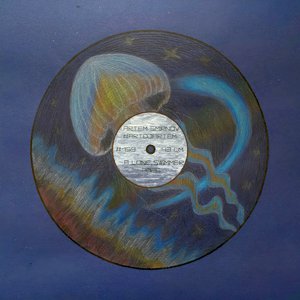 Одинокий пловец Медуза в космосе Синяя картина