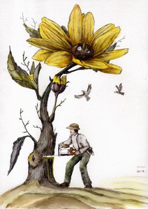 Гнездо и садовник